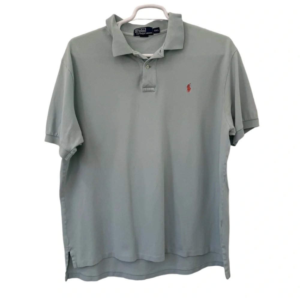 Polo By Ralph Lauren Shirt Mens XXL Light Blue Polo Pink Pony‎ Short Sleeve